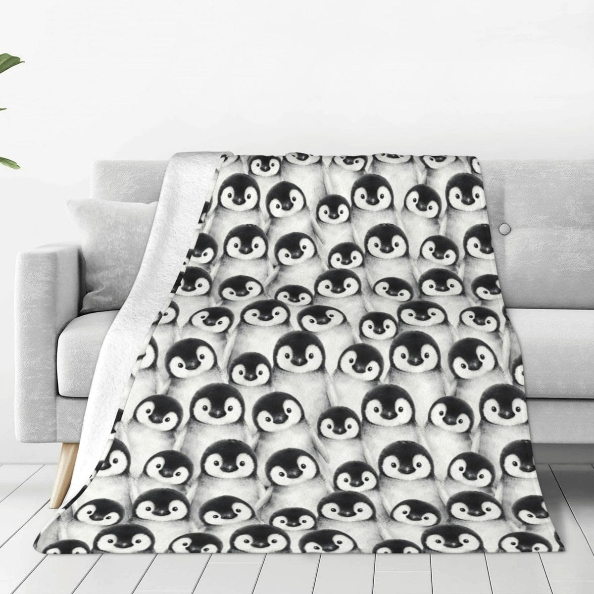 Penguin Throw Blanket Soft Cozy Plush Warm Fleece Blanket for Sofa Couch Bed 60"X50"