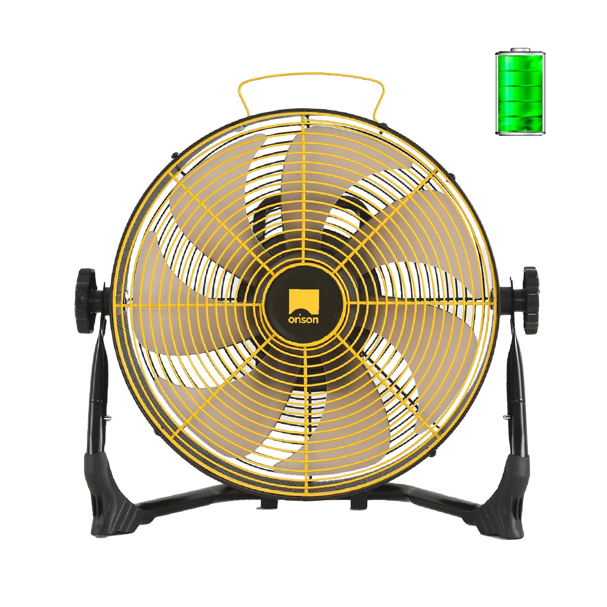 Orison 12" Portable Battery Operated Floor Fan, High-Velocity Floor Fan,Cordless Fan for Camping, Travel, Tents, Hurricanes