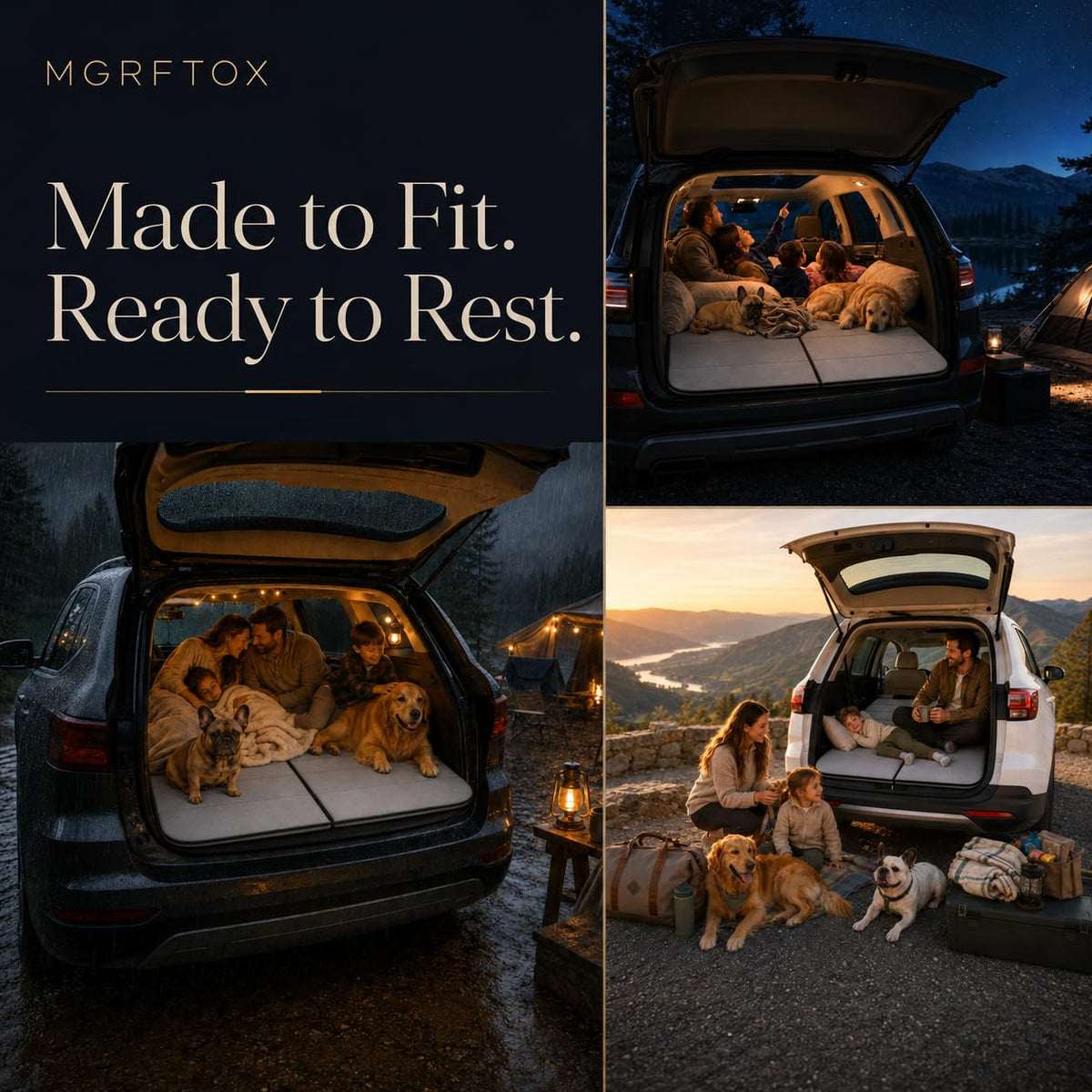 MGRFTOX Car Mattress Non-Inflatable Car Camping Mattress, Foldable Trunk Sleeping Pad with Split Design, Portable Car Bed for Road Trips, Camping, Travel, for Ford Bronco Sport，for Ford