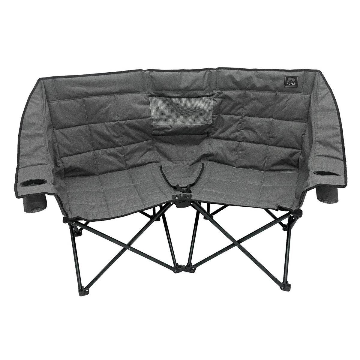 Kuma Outdoor Gear Kozy Bear Chair with Carry Bag, Ultimate Portable Luxury Outdoor Double Camping Chair for Glamping, Sports & Outdoor Adventures (Heather Grey/Black)