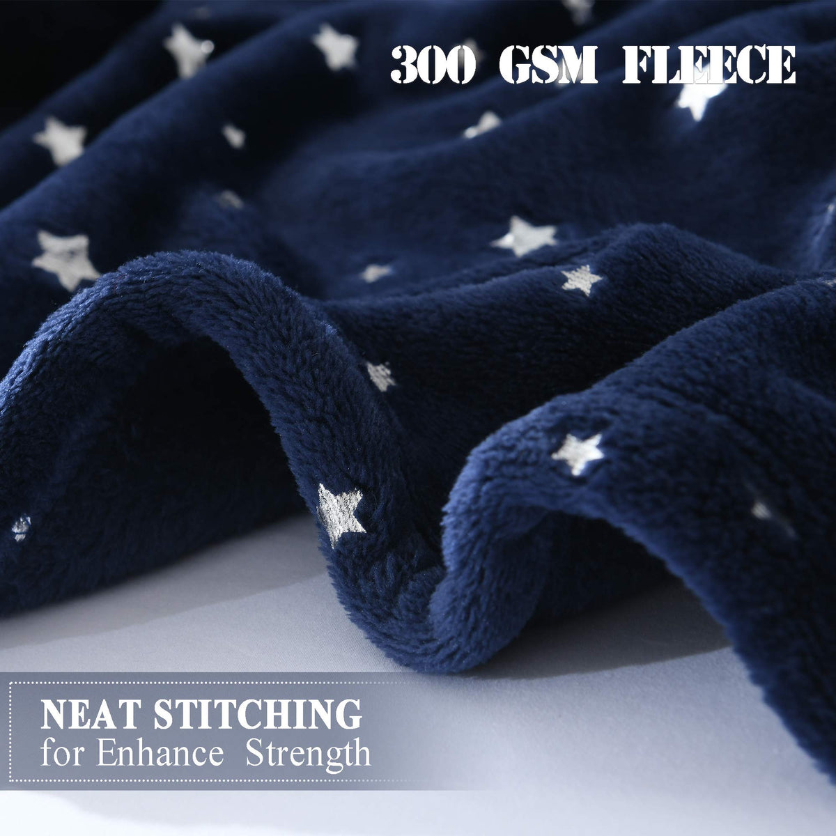 NANPIPER Throw Blanket, Ultra Soft Thick Microplush Bed Blanket, All Season Premium Fluffy Microfiber Fleece Throw for Sofa Couch (Twin Size 65"x80", Navy Blue)