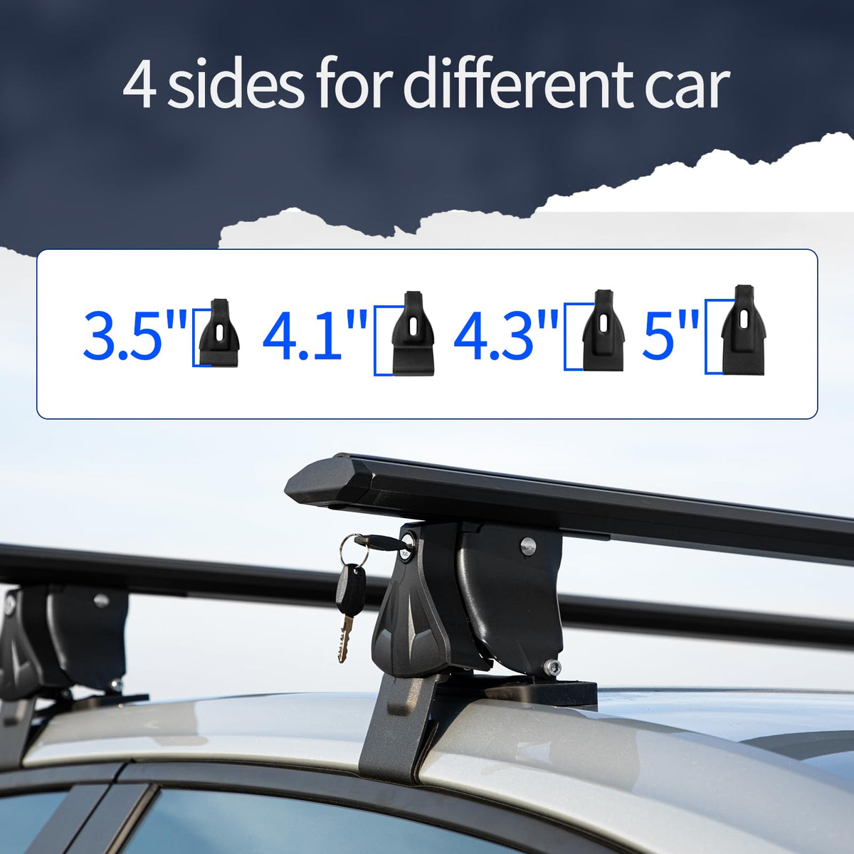 YHAAVALE 55" Roof Rack Cross Bars,Adjustable Aluminum Crossbars Replacement for Cargo Carrier Kayak Bike Snowboard