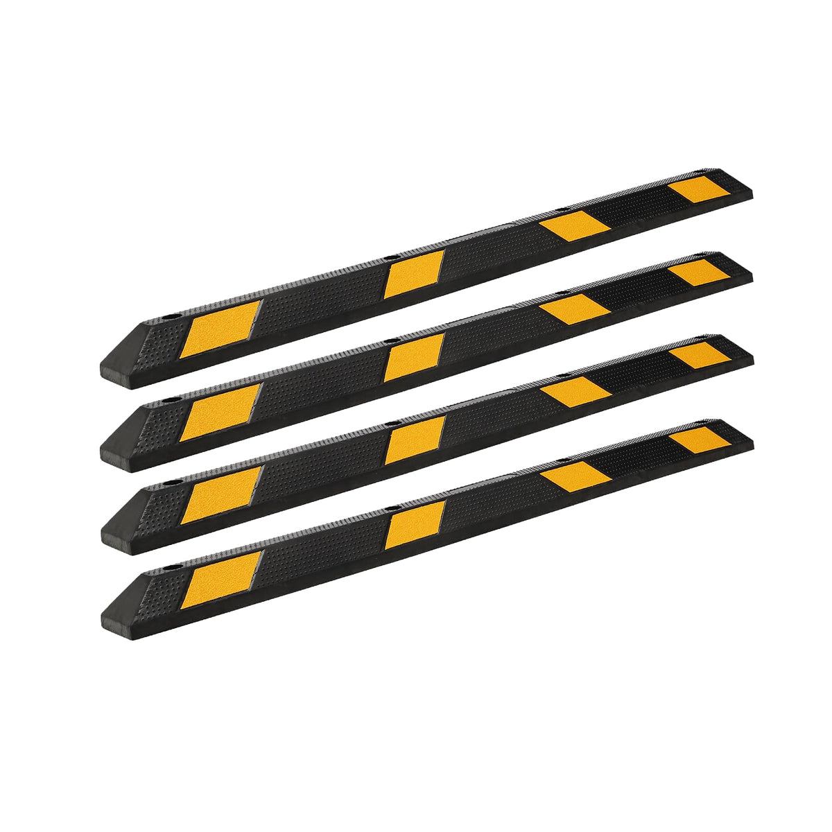 EliteEdge 4 Packs 72" Heavy Duty Rubber Parking Curb, 55000 LBS Capacity Parking Stopper with Reflective Stripes