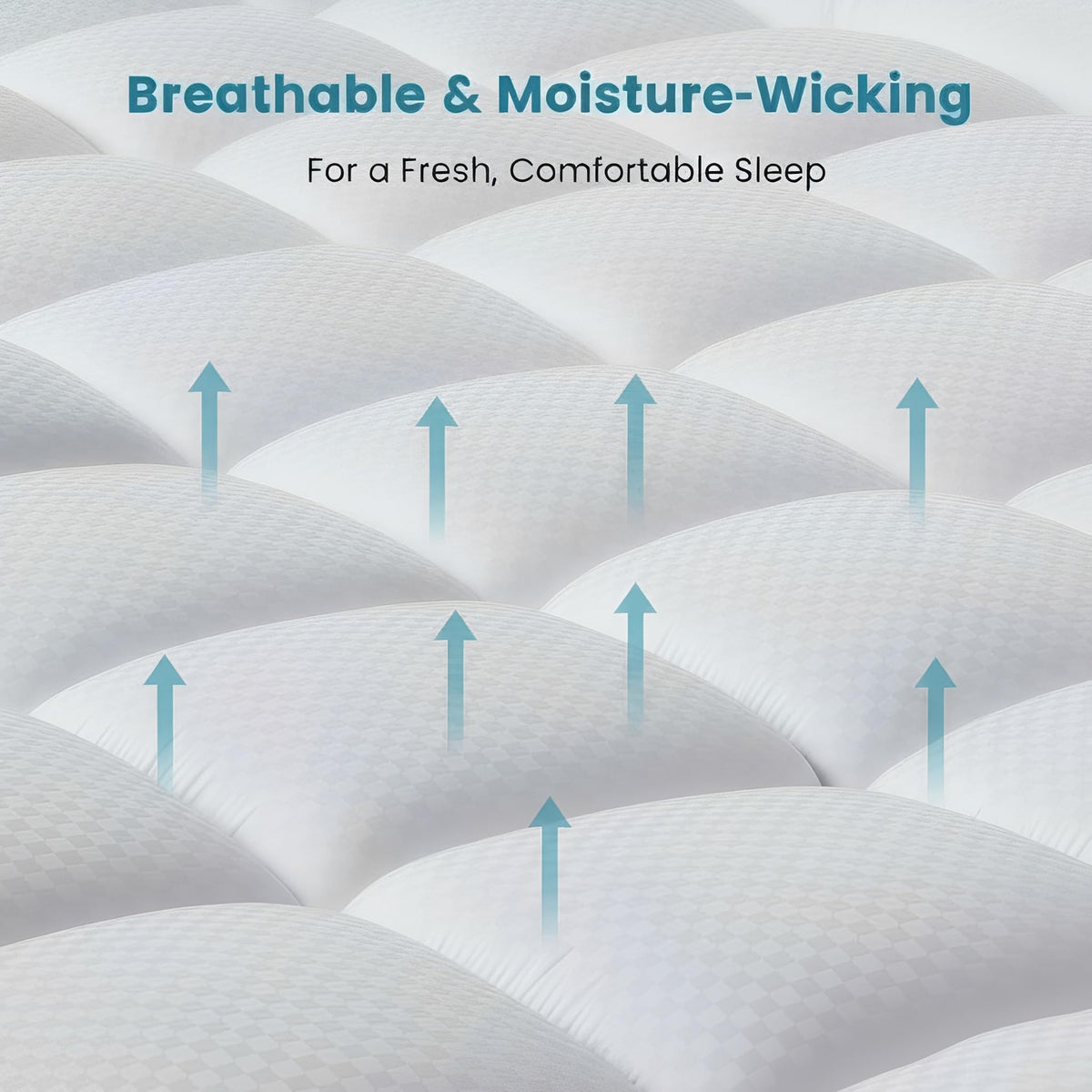 Bahalden Queen Size Quilted Fitted Mattress Pad with Deep Pocket 8-21" - Cooling Breathable Pillow Top Mattress Topper & Protector, Machine Washable, White, 60x80 Inches