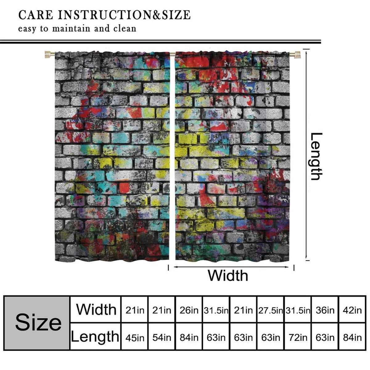 ICMOLYYENLO Vintage Stone Brick Wall Curtains Rustic Marble Geometric Rock Farmhouse Blackout Curtains for Bedroom Living Room Privacy Insulation Curtains 42x44 Inch