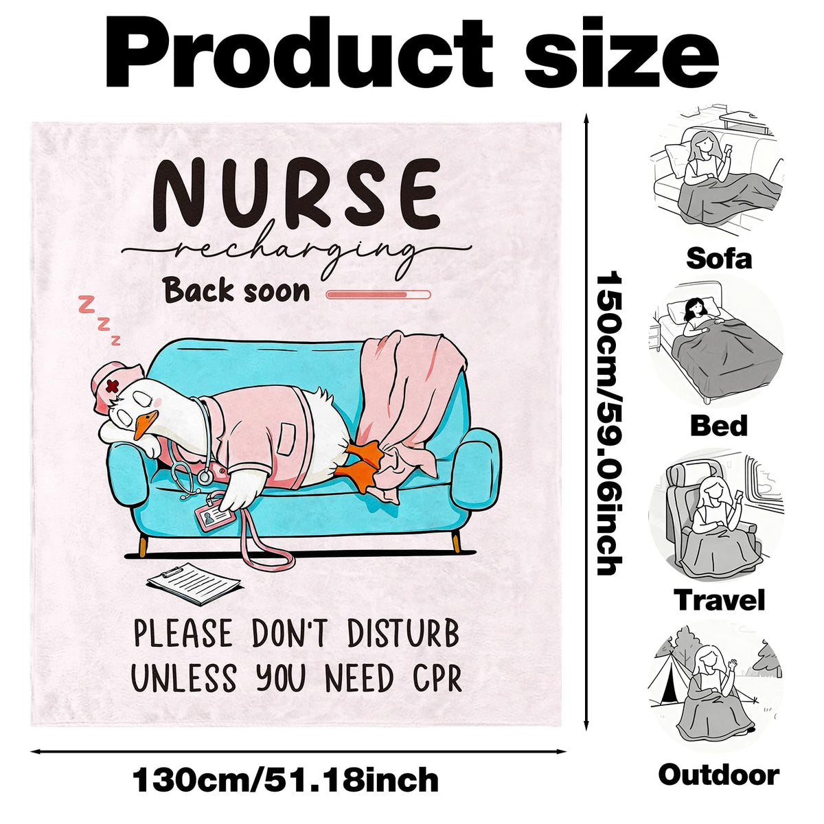 Nurse Appreciation Gifts for Women Men, Soft Flannel Nurse Throw Blanket, 2026 Nursing Week Graduation Gift, LPN RN Gifts for Nurses Practitioner Nursing Birthday Student Graduate Gift Ideas 50"x60"