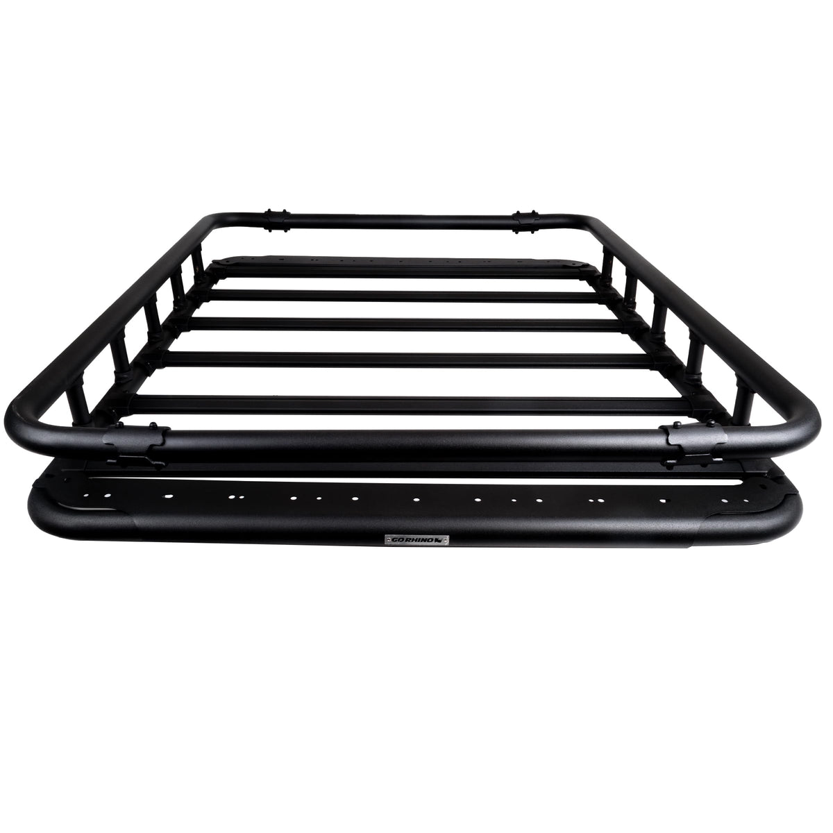 Go Rhino SRM 500 Flat Platform Roof Rack w/Quad-Rail & Clamps | Aluminum, Textured Black, L: 65" x W: 52" | 5935463T | Mounts to Most Cross Bars