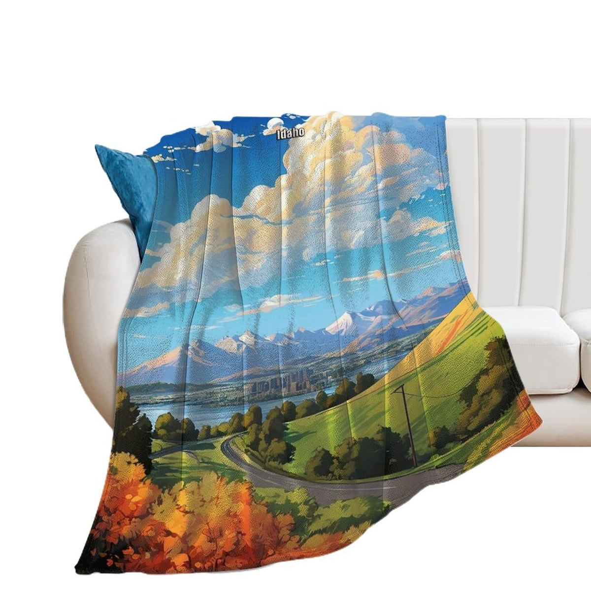 Boise Idaho City Skyline Landscape Abstract Blanket Soft Flannel Lightweight Blanket Outdoor Travel Carry Living Room Bedroom Sofa Decoration Gifts 50x60 Inch