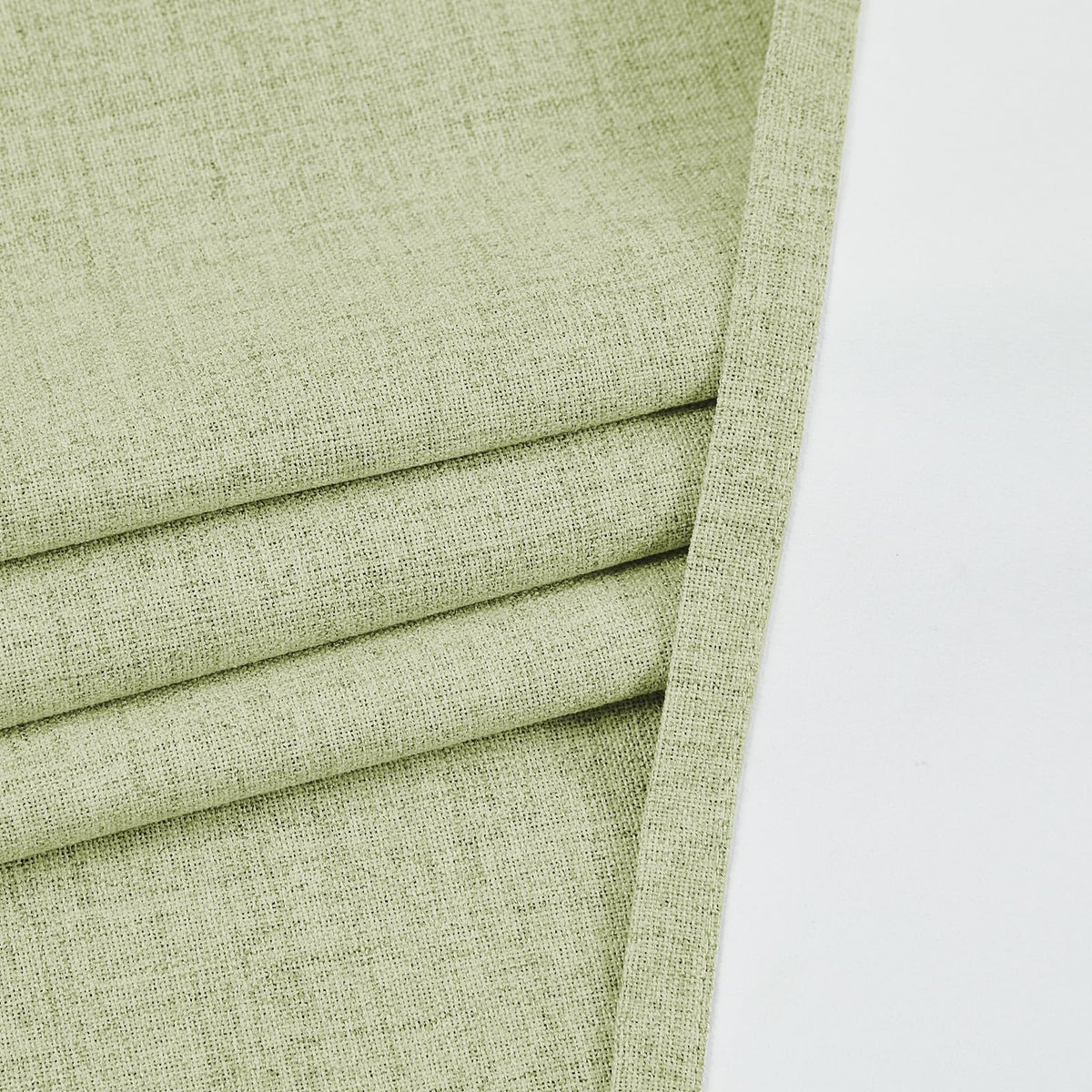 Melodieux Sage Green 100% Blackout Linen Curtains 84 Inch Length 2 Panels Set, Living Room Darkening Thermal Insulated Grommet Curtains, Bedroom Natural Farmhouse Burlap Textured Drapes, 42x84 inch