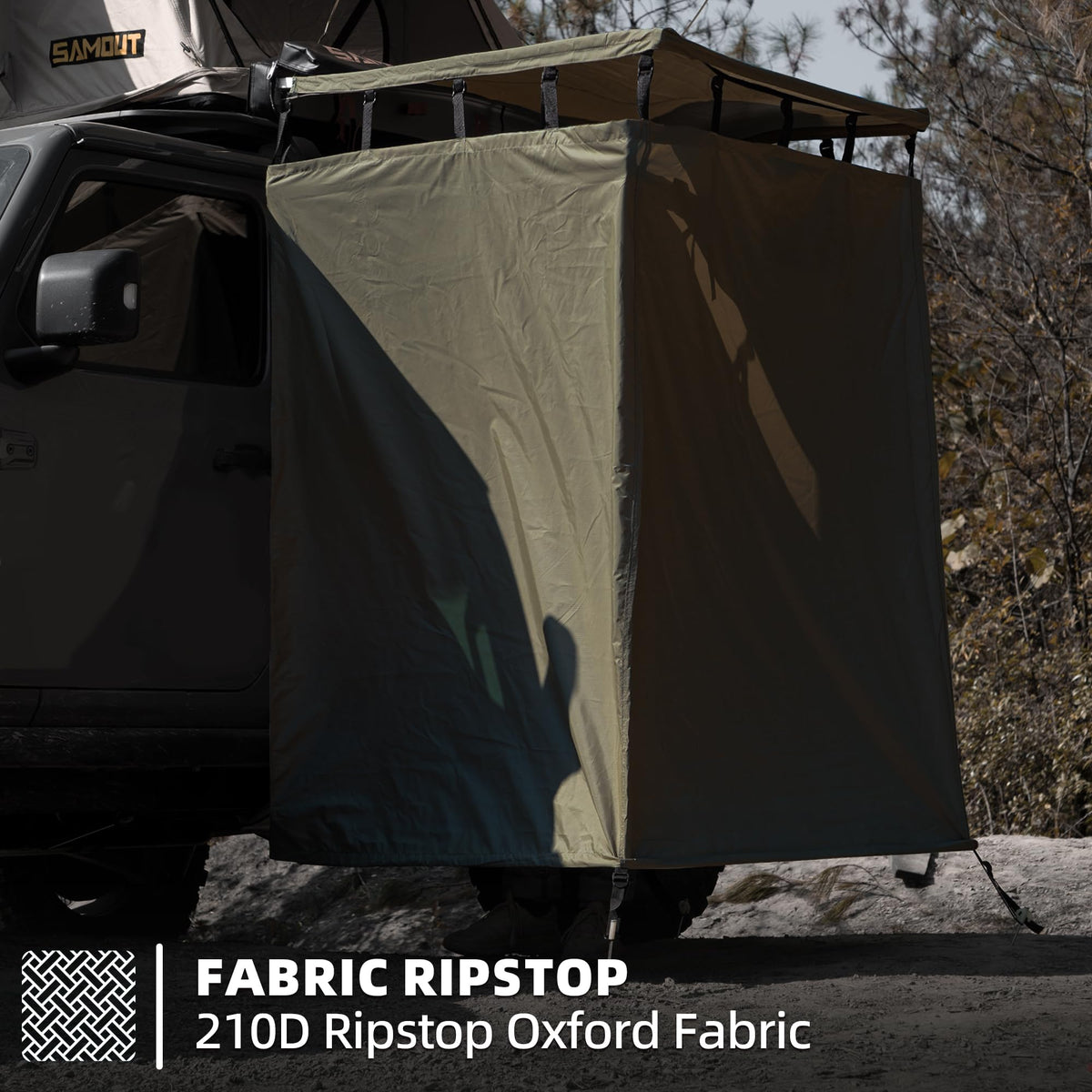 SAMOUT Vehicle Side Shower Room with Roof, 3.3ft x 3.3ft Privacy Shelter Restroom, Car Side Shower Room, Portable Shower Tent for Camping