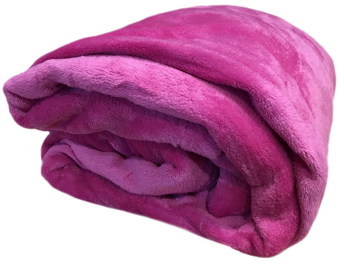 Home Must Haves Solid Hot Pink Bed Blanket Bedding Throw Fleece Super Soft Warm (Full)