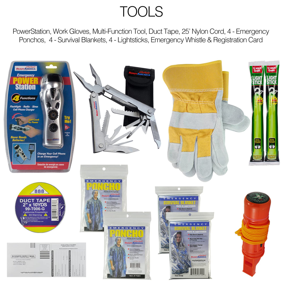 Ready America 72 Hour Deluxe Emergency Kit + Ready America 72 Hour Emergency Kit, 2-Person 3-Day Backpack