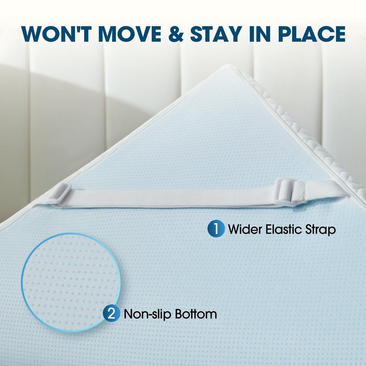 Ninemoon 3 Inch Gel Memory Foam Mattress Topper Twin, Cooling Gel Bed Topper for Pressure Relief, High Density Sleep Comfort with Removable & Washable Bamboo Cover