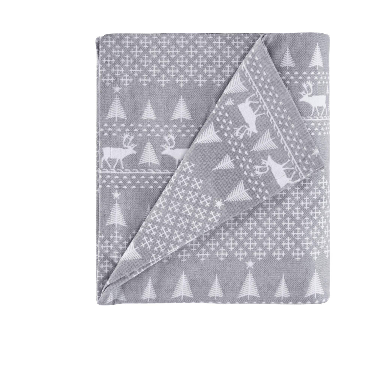 Woolrich Cotton Sheet Set Cottage Charms Print, 100% Cotton Flannel Sheets Warm & Fuzzy Bedding Set King Size Sheets, Fitted Pocket Fits Up to 14" Mattress, King Grey Winter Frost, 4 Piece