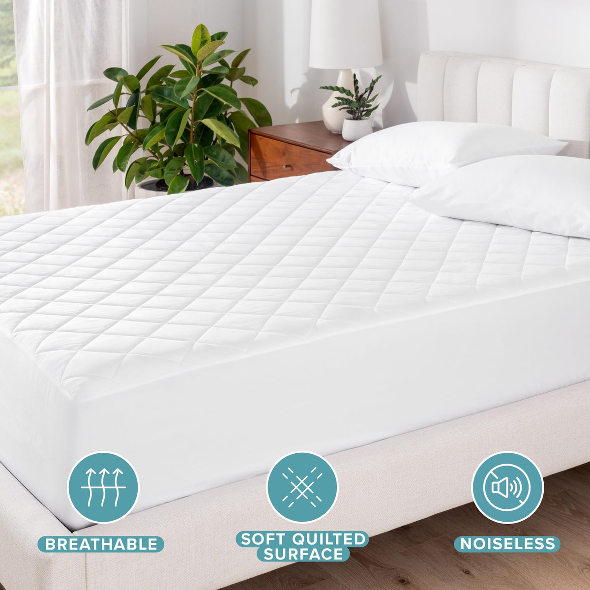 Bare Home Waterproof Quilted Mattress Protector - Cooling Mattress Pad - Protect Against Spills - Easy Wash - Fitted Mattress Cover - Dorm Essentials - Stretch-to-Fit up to 15 Inches Deep (Twin XL)