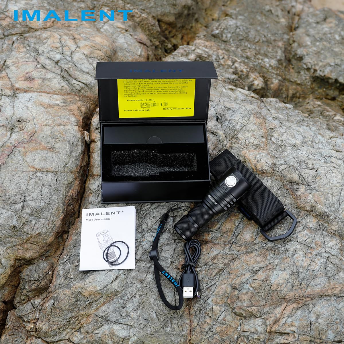 IMALENT MS03 Brightest EDC Flashlight 13000 Lumens, Cree XHP70.2nd LEDs Super Bright Led Rechargeable Flashlight, Suitable for Searching, Patrol and Fishing
