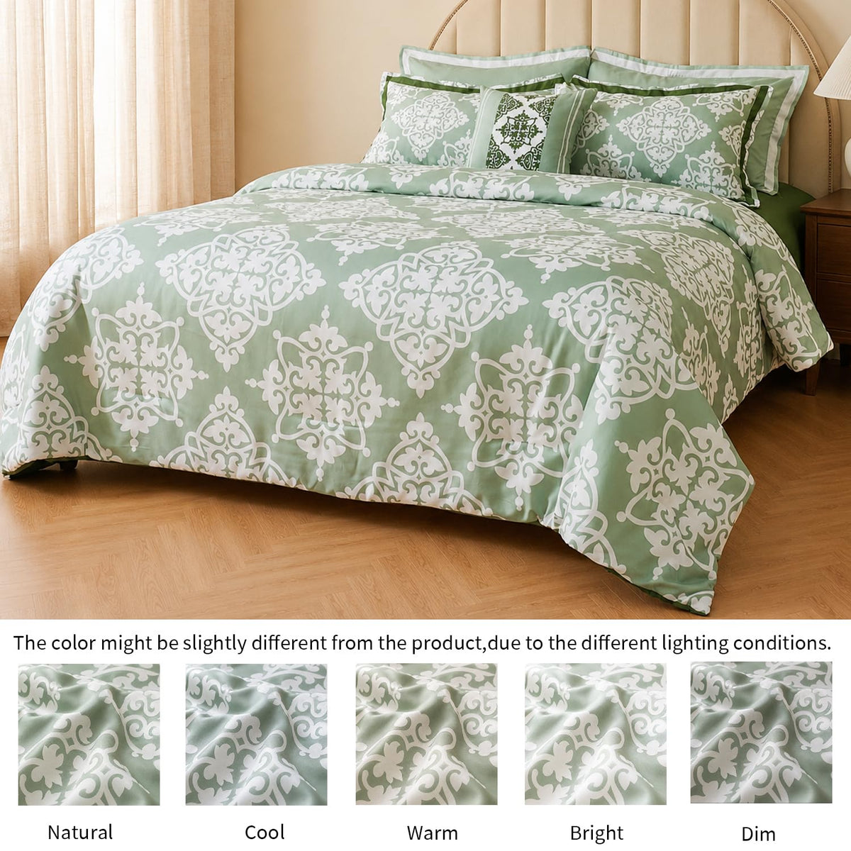 Fluffy Microfiber Comforter Set Queen / King – Soft Lightweight All Season Bedding, Plush Cozy Bedspread with Decorative Pillow Shams, Modern Home Bedroom Design (Queen (90x90), Green Checkered)