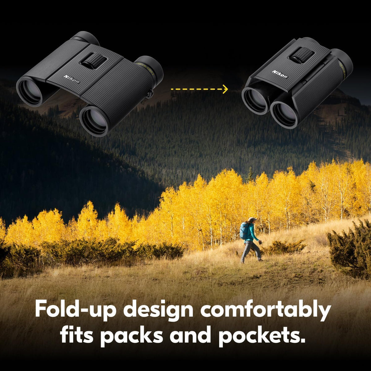 Nikon Trailblazer II 8x25 | Ultra-Compact Waterproof and Fogproof Travel Binoculars with Multilayer-Coated Optics and Rubber-Armored Body | Bundle with a Lens Pen and Cleaning Cloth