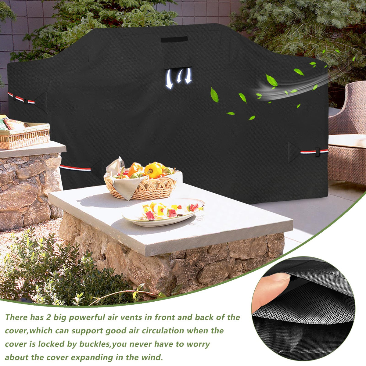 Osileyo 78 Inch Island Grill Cover - 600D Heavy Duty Waterproof All Weather Protection Outdoor Cover,Black