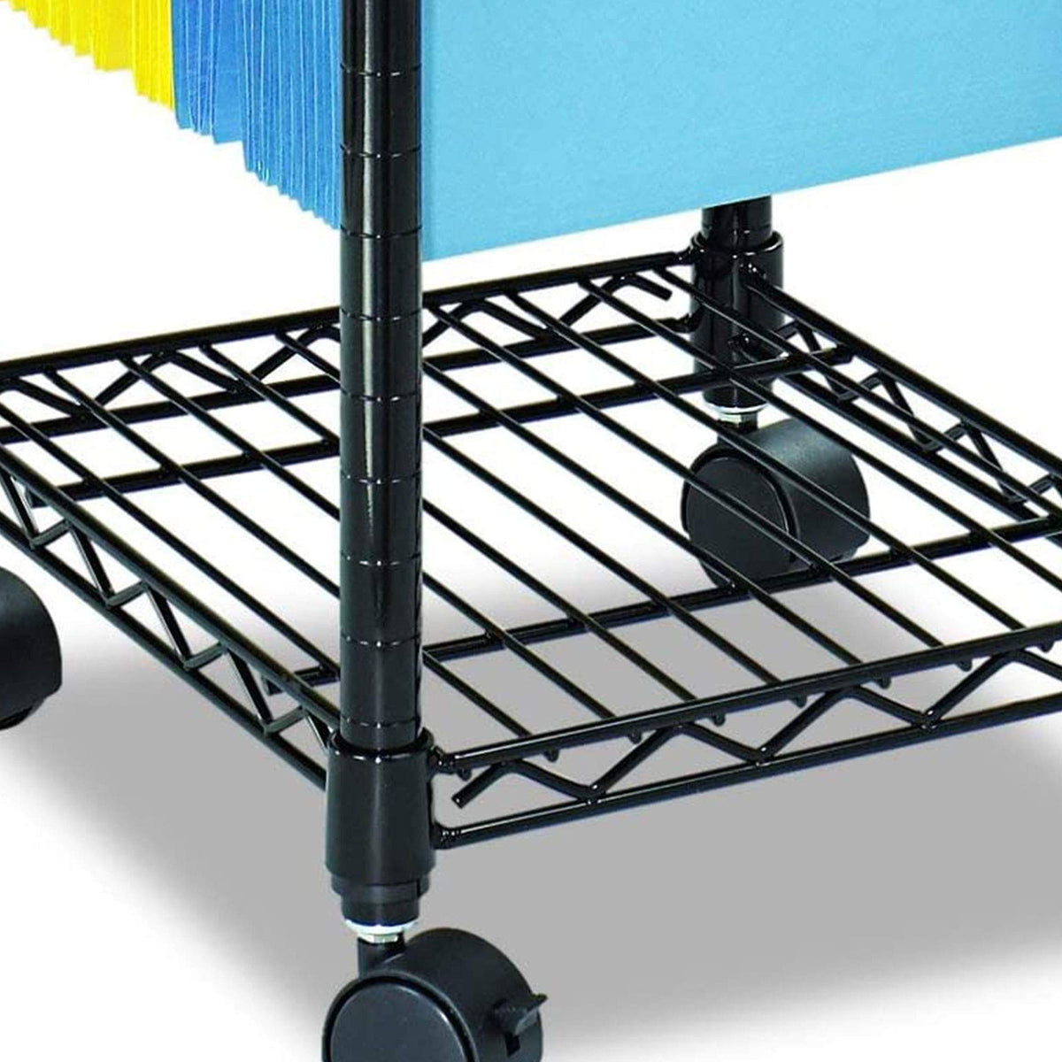 Safco Compact Rolling Cart, Fits Letter and Legal-Size Hanging Folders, Mobile File Storage, Steel, Black