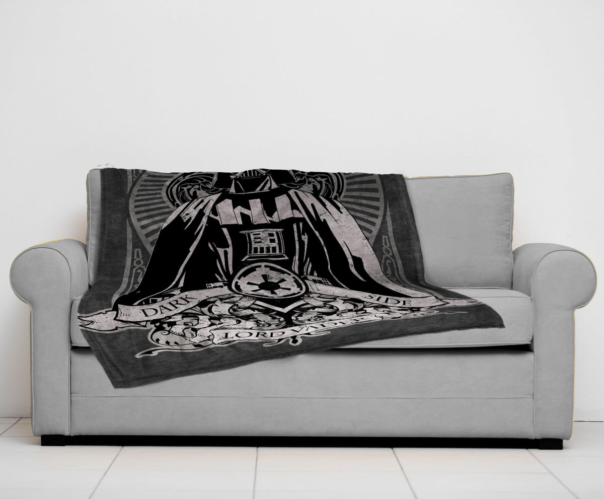 Jay Franco Kids Plush Throw Blanket – Soft & Comfy 50x70 Inches Throw for Couch or Bed – Cozy Home Décor for Living Room & Bedroom, Black - Star Wars
