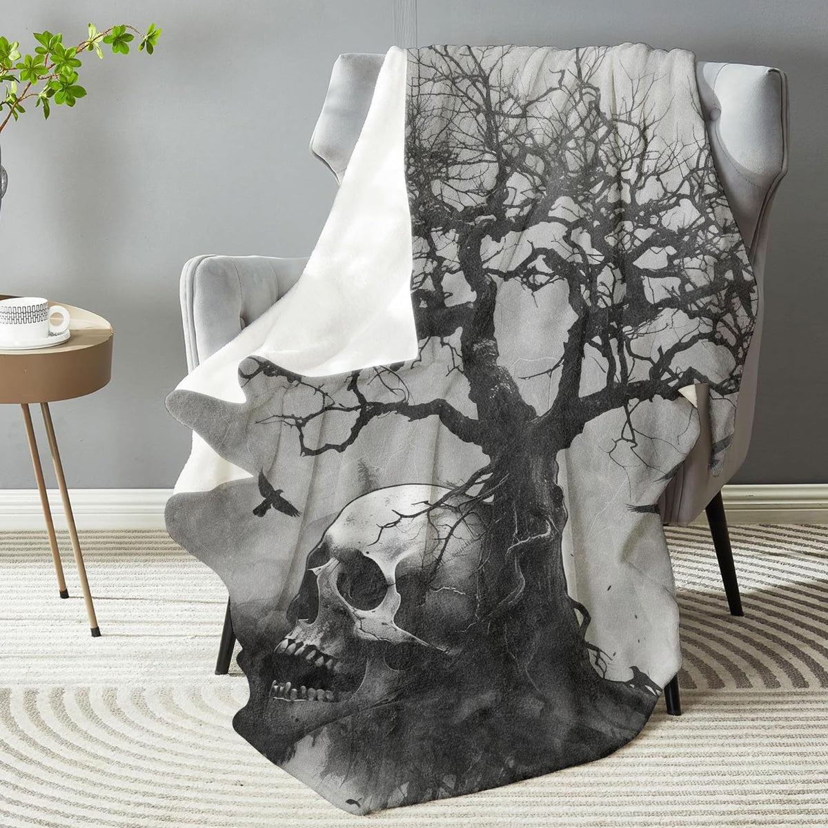 dhakalrlde for Skull Blanket - Ultra Soft Plush Flannel Throw Blanket, Lightweight&Warm, Fuzzy for Couch, Bedroom, Travel, Outdoor, Cozy & Comfy for All 50in×60in