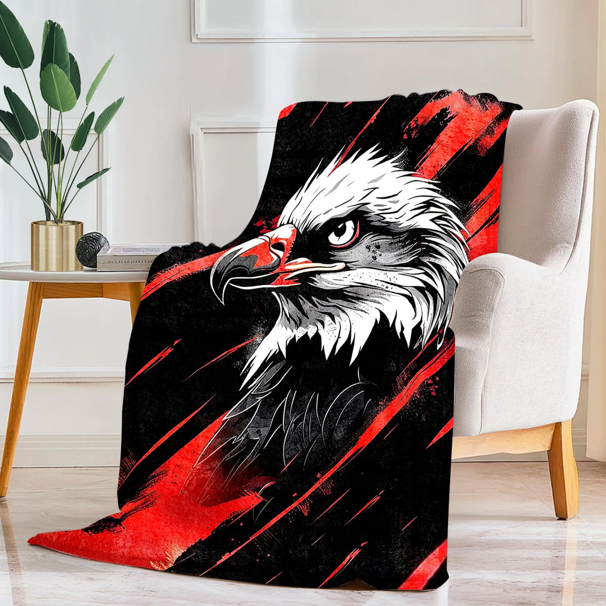 Eagle Blanket Eagle Decor Cozy Animal Throw Super Soft Plush Flannel Fleece Blanket Gift for Kids Adults Men Women Ultra Warm & Lightweight Flannel, 50"X40"