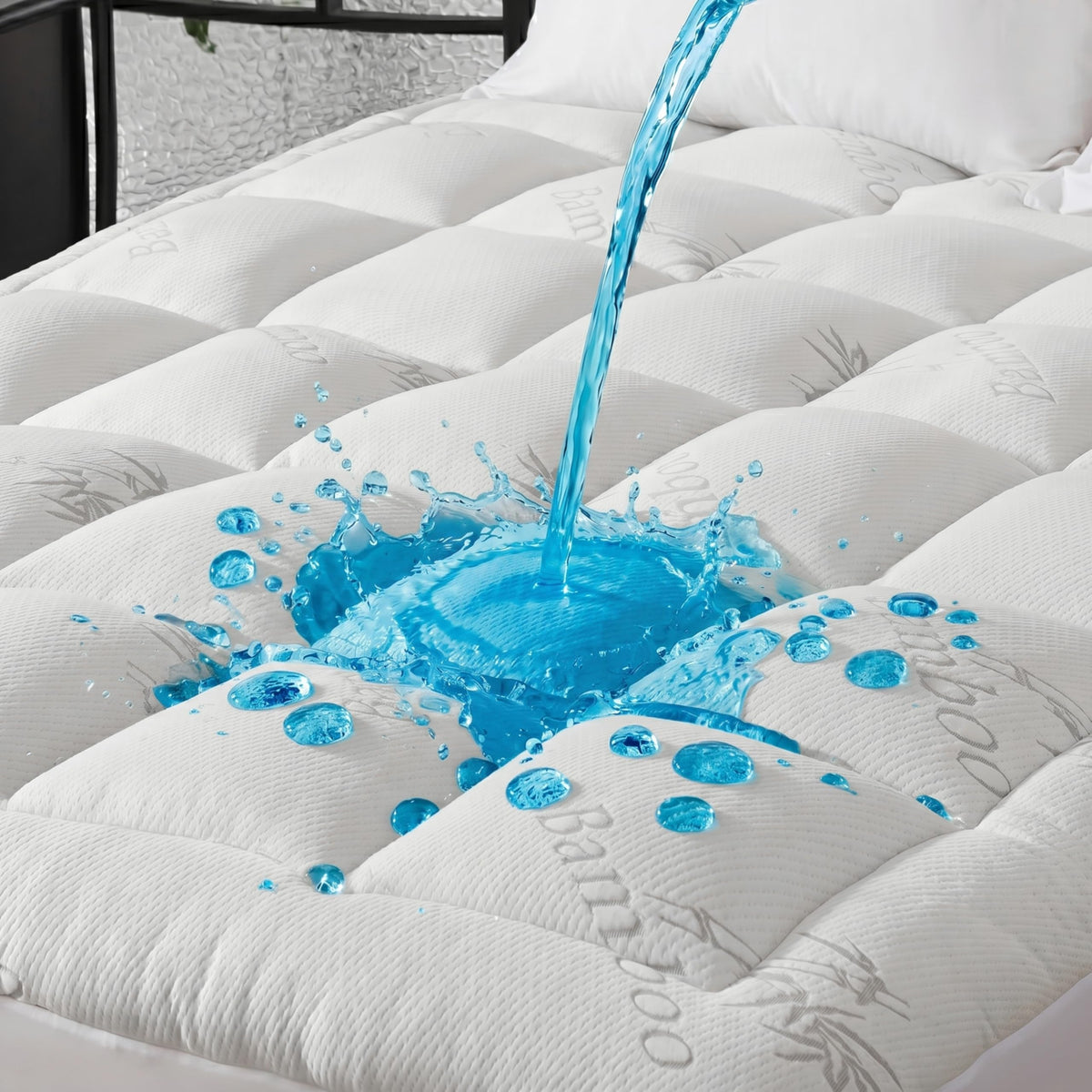 Ubauba 100% Waterproof Full Size Mattress Topper, Viscose Made from Bamboo Pillow Top Mattress Protector for Back Pain Relief, Breathable Cooling Mattress Pad for Hot Sleeper, 8-21 Inch Deep Pocket