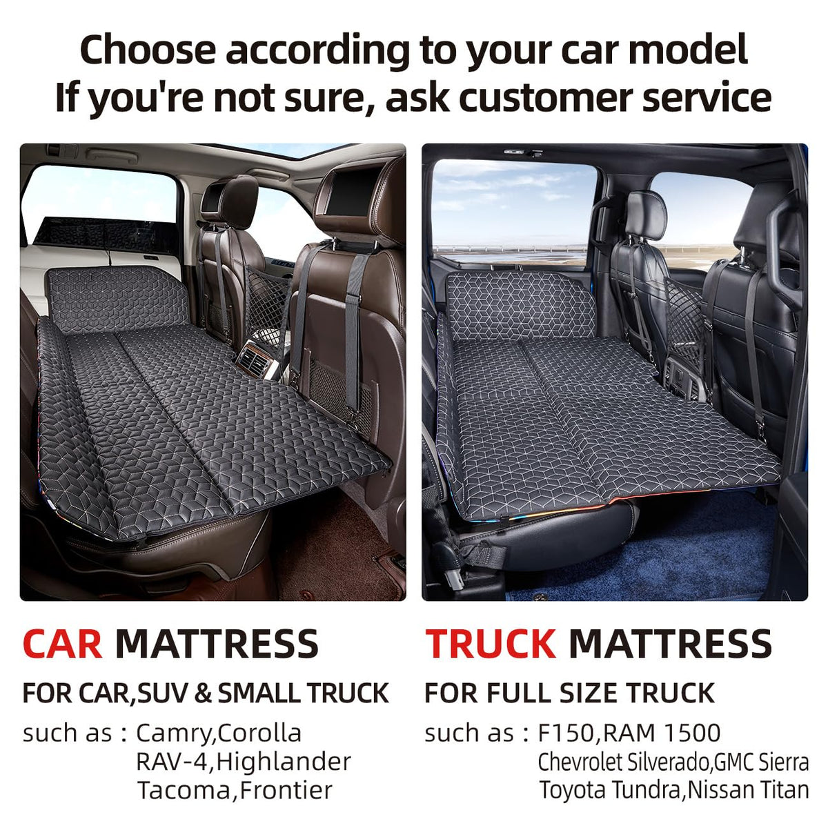ABE Non-Inflatable Car Mattress,Double-Sided Folding Car Bed Mattress SUV,Portable SUV Mattress,Camping Mattress Back Seat,Back Seat Extender for Dogs(Dinosaur World)