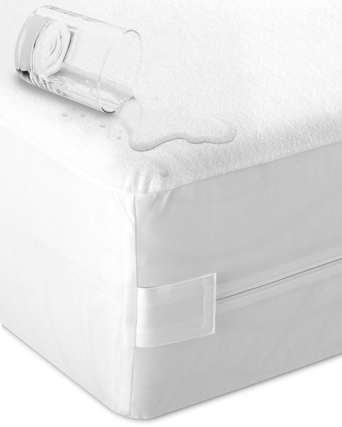 Sensalou Mattress Encasement Waterproof Full – 5-Sided Terry Cover for Guest Rooms, Zipper Closure - Noiseless & Soft, White - Oeko-Tex & Dermatest Certified, Fits 18" Deep