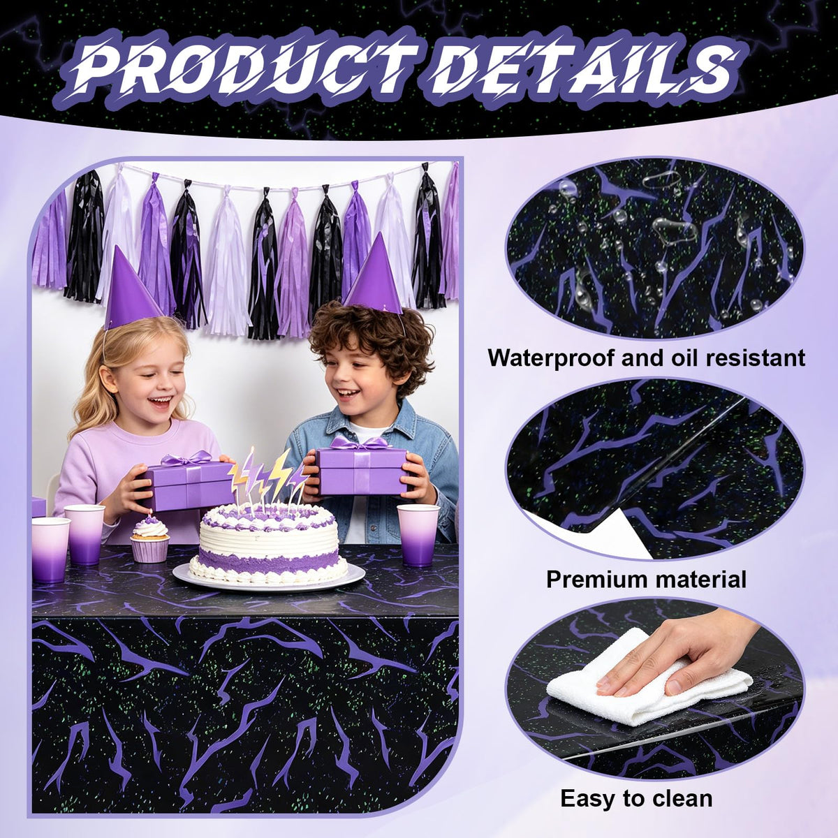 2Pack Demon Hunters Tablecloths Disposable Table Cover Party Decorations