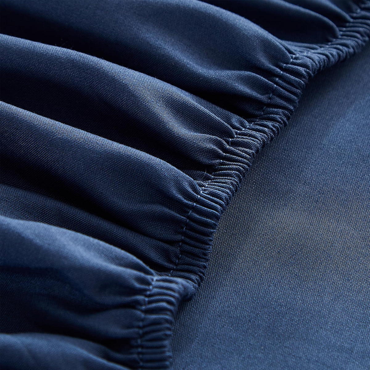 AiMay 6PC Sheet Pillowcase Set Deep Pocket Double Brushed Microfiber Soft Durable Solid Color Wrinkle Free 1 Flat Sheet 1 Fitted Sheet 2 Pillowcases 2 Pinch Plated Pillowcases(Navy Blue, Queen)