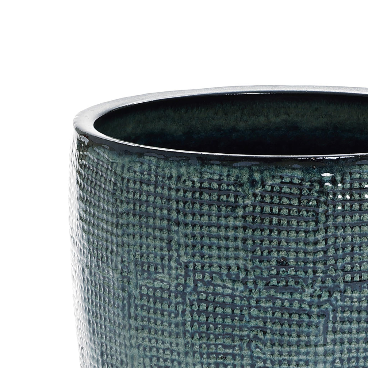LuxenHome 15.5" Dia Large Ceramic Pots for Plants, Modern Green Glazed Planters for Outdoor Plants, Round Indoor Flower Pots with Drainage Hole and Rubber Plug for Home Garden Patio