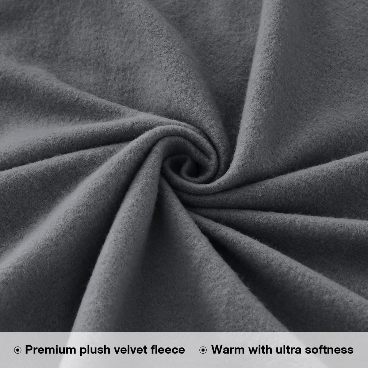 Viviland Plush Micro Fleece Full Bed Sheet Set - Soft Polar Fleece Velvet Sheets - Extra Warm Winter Flannel Bed Sheets with Deep Pocket - Dark Gray - Full