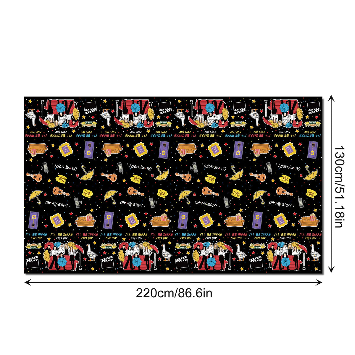 CC HOME 1Pc Party Plastic Tablecloth 54 x 87 Inch Long Table Cover, I'll be There Party Tablecover for Family Bestie Kids Baby Shower Birthday Dinner Picnic Kitchen Event Use