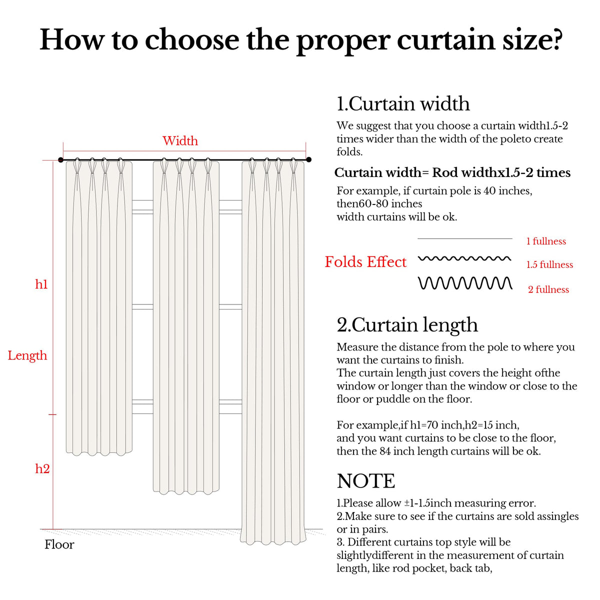 Pinch Pleated Curtains Luxury Light Filtering Floral Curtains for Living Room Bedroom Dining Room - 95 Inches Linen Drapes Farmhouse Window Curtains with Hooks - 2 Panels Set, 40" W x 95" L