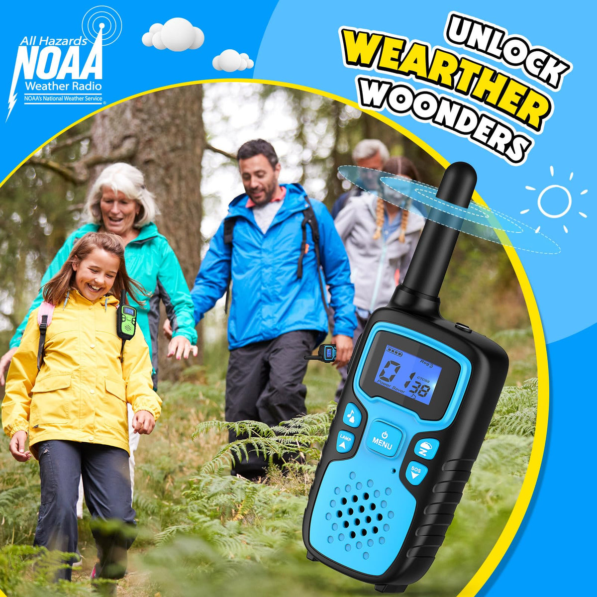 Wishouse Walkie Talkies for Kids Adults Long Range Rechargeable,Xmas Birthday Gift for 3 4 5 6 7 8 9 10 Year Old Boys Girls,Hiking Camping Gear Cool Toys 6 Pack
