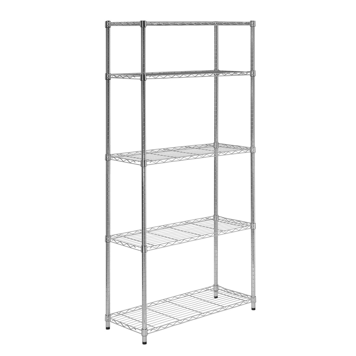 Honey-Can-Do 5-Tier Heavy Duty Shelving Unit Bundle with Caster Wheels (4-Inch) | Storage Solutions for Kitchen & Garage