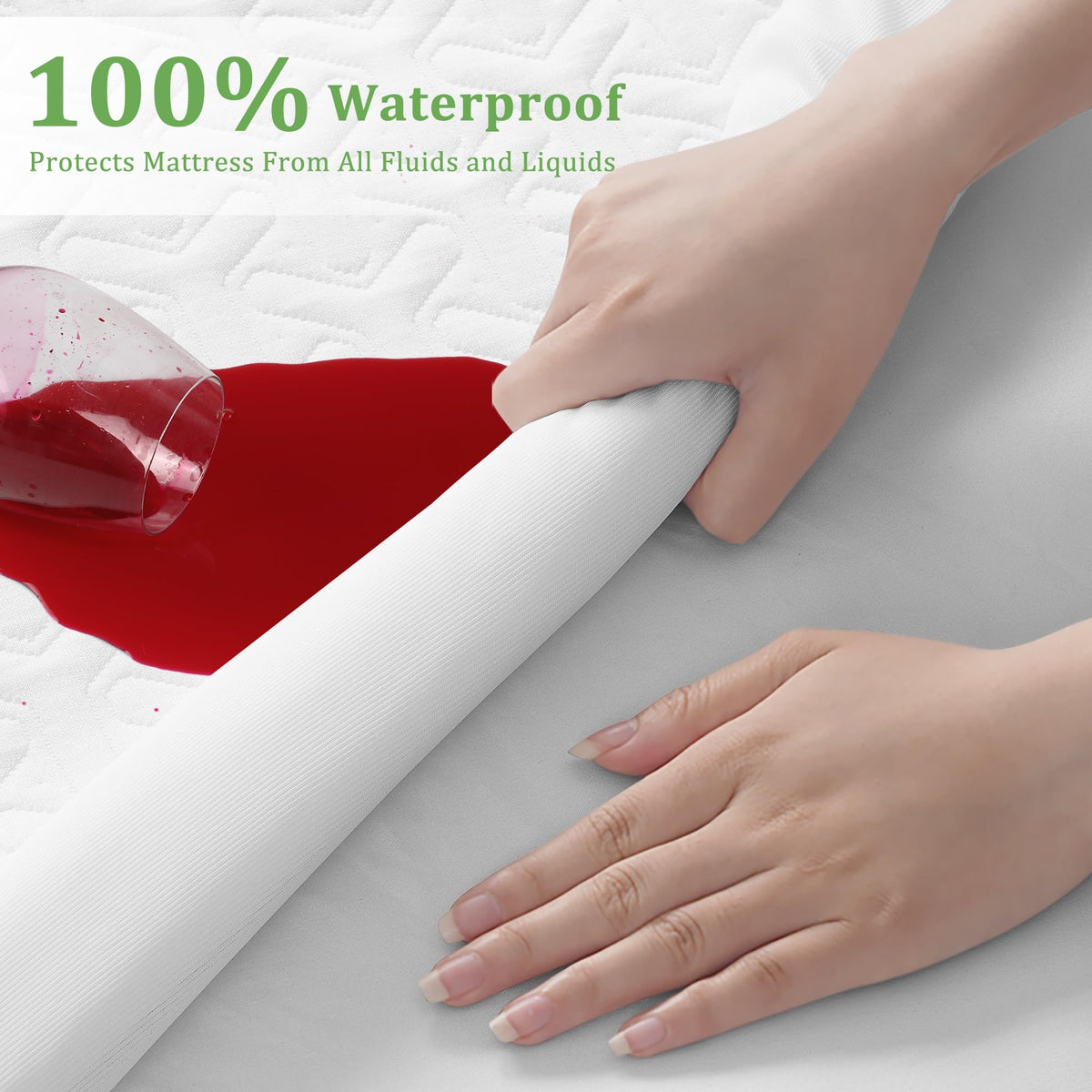 MERITLIFE Waterproof Twin Mattress Protector Waterproof (White,39"x75")