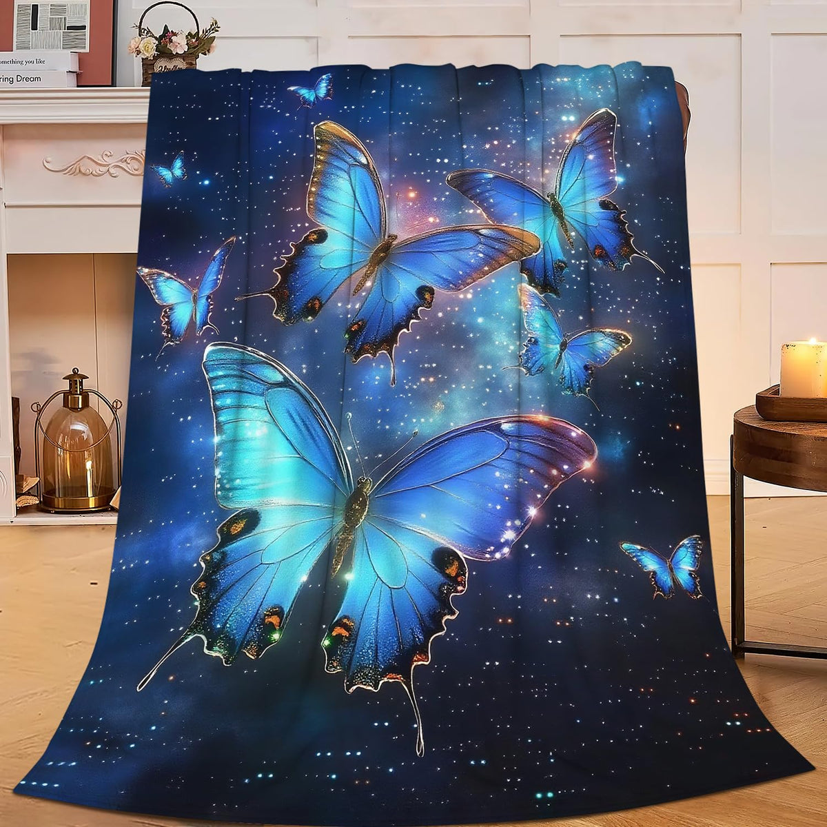Butterfly Blanket Butterflies Blankets Fleece Plush Flannel Super Soft Cozy Fuzzy Warm Lightweight Stuff Butterfly Decor Gifts for Boys Girls Kids Adults Men Women 40" x 50"