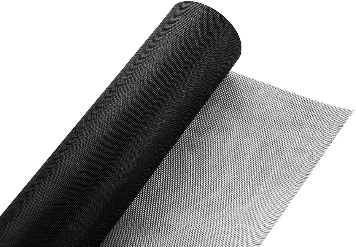 Fiberglass Window Screen Roll 96" x 100' Continuous Roll UV Protection Install and Repair Door and Window Screen(96" x 100', Black)