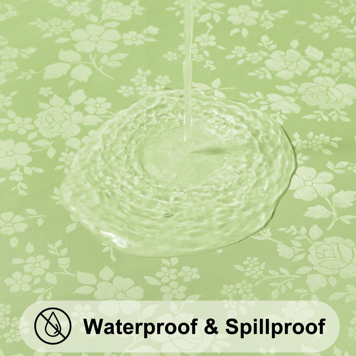 Smiry Rectangle Table Cloth, Waterproof Heavy Duty Vinyl Tablecloths, Wipeable Washable Table Cover for Kitchen and Dining Room (Sage Green, 60" X 120")