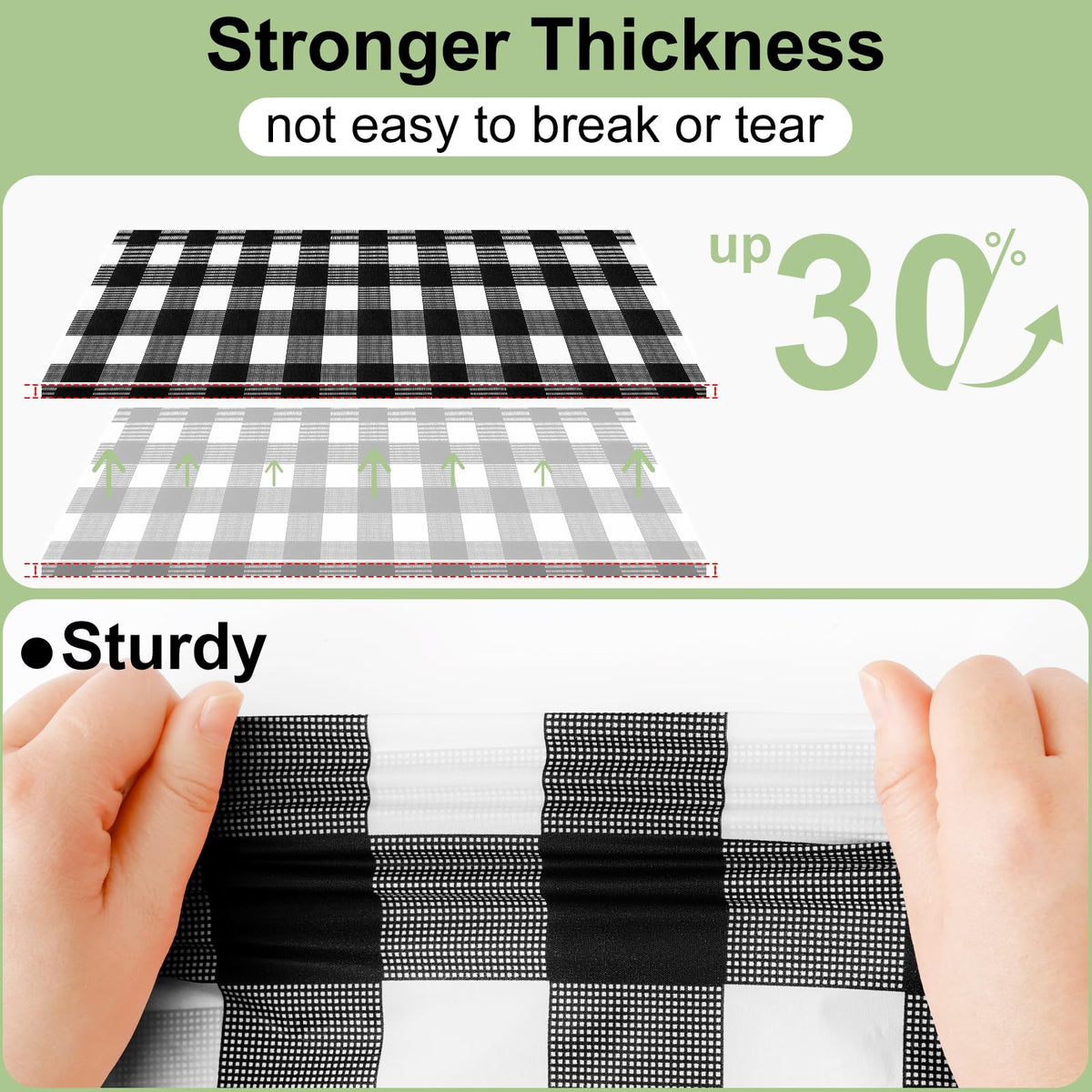 misaya 3 Packs Buffalo Disposable Table Cloth, 54 x 108 Inch Waterproof Plastic Tablecloth, Rectangle Black and White Checkered Table Covers for Picnic, Birthday, Party, Back to School