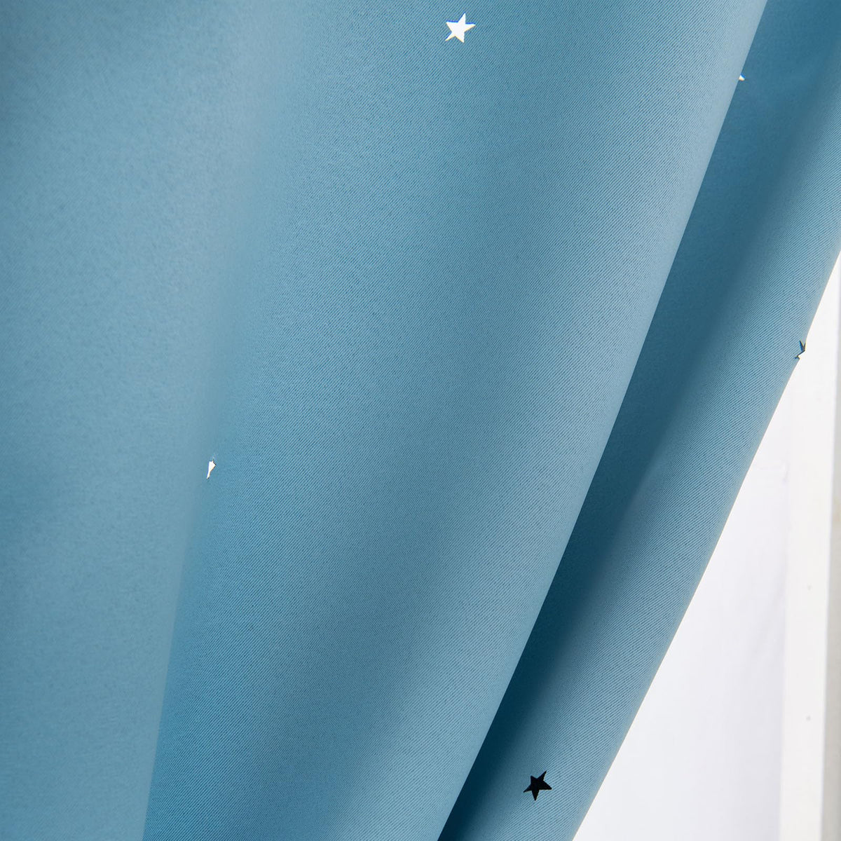 Blue Shooting Star Pattern Living Room Bedroom Blackout Insulated Double Layer Curtains for Girls Bedroom Kids Room Decor(47" W x 66.9" L)