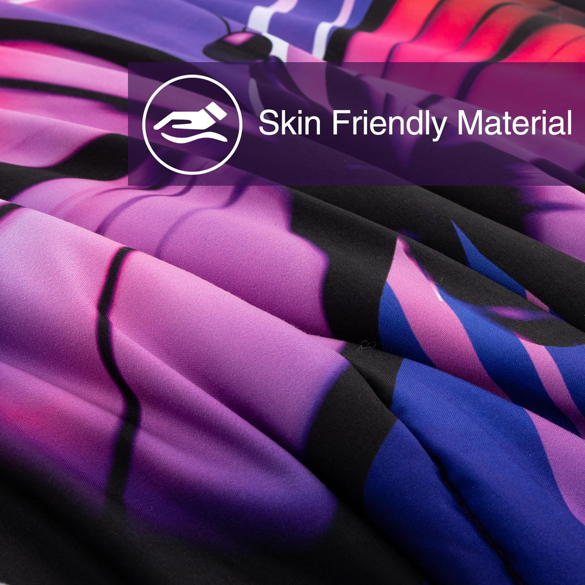 A Nice Night Galaxy 6pcs Bed in a Bag Purple and Blue Dreamy 3D Butterfly Printed, Butterflies Bedding Full Comforter Set, for Girls Kids Teens