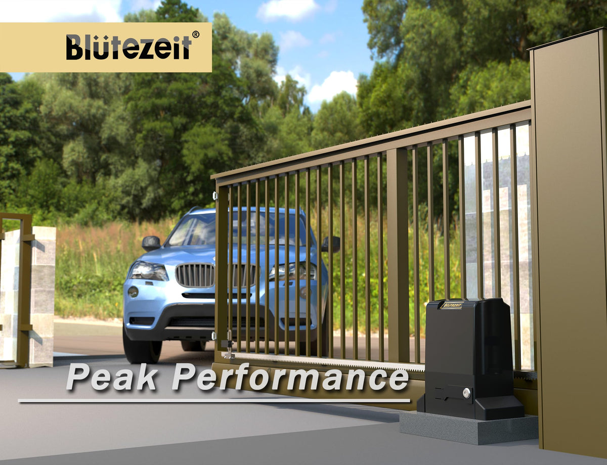 Blütezeit 6300lb 220V (~240V) Sliding Gate Opener with MWK30 Wireless Keypad – 2.05HP Heavy Duty Rack-Drive Motor with Remote Controls & IR Sensor for Driveway Gates up to 40ft