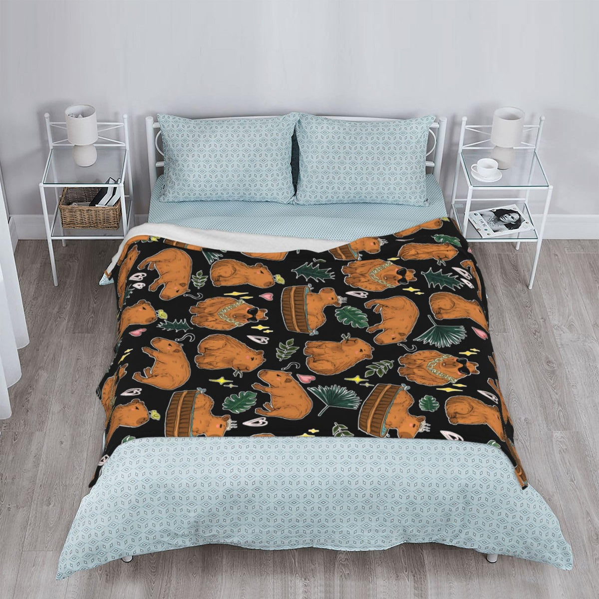 Capybara Blanket Gift for Girls Boys Kids Animals Lovers 50"x40" Fuzzy Soft Cozy Cute Capybaras Blankets Soft Throws Warm Lightweight Plush Flannel Throw Blanket Bed Couch Sofa Women Men Gift