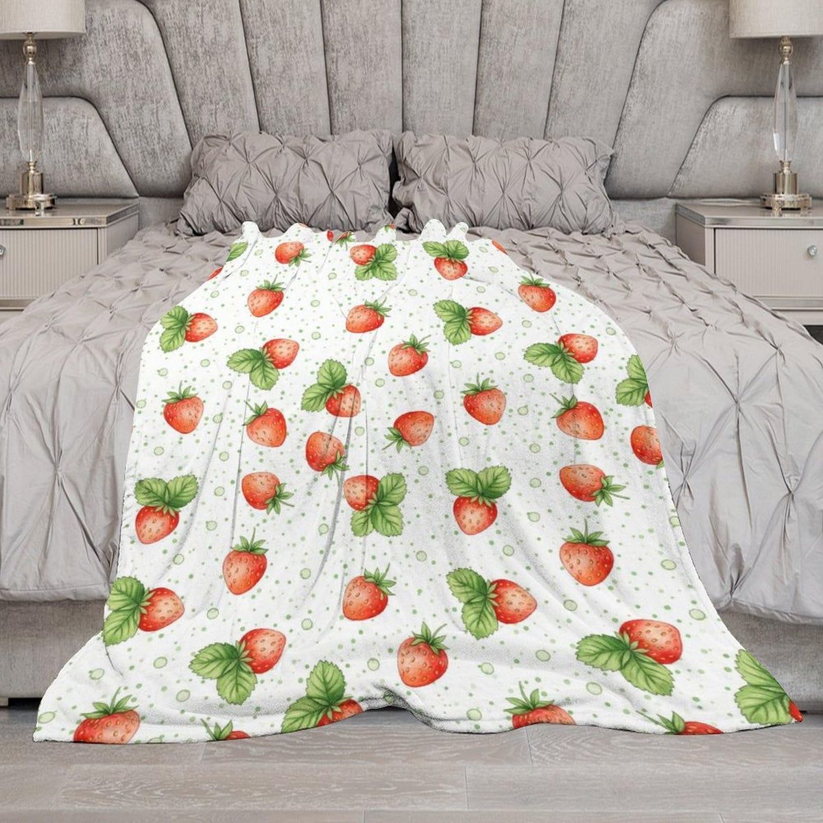 Meaudiwes Fashion Blanket Carpet, Flannel Blanket Winter Warm Blanket for Women Men Compatible with Strawberry Fruit