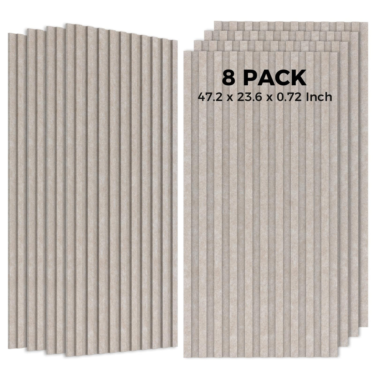 8 Pack Acoustic Panels, Bilayer Sound Absorbing Panels,47.2” x 23.6”x 0.72”Sound Proof Panels for Walls,Decorative Sound Panels, High-Density Acoustic Wall Panels, Camel