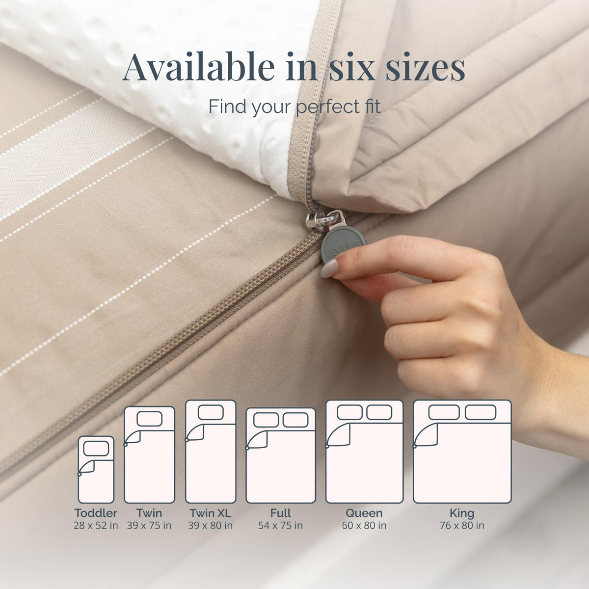 Beddy's Tan All-in-One Zipper Bedding Set - Minky Lined - Twin